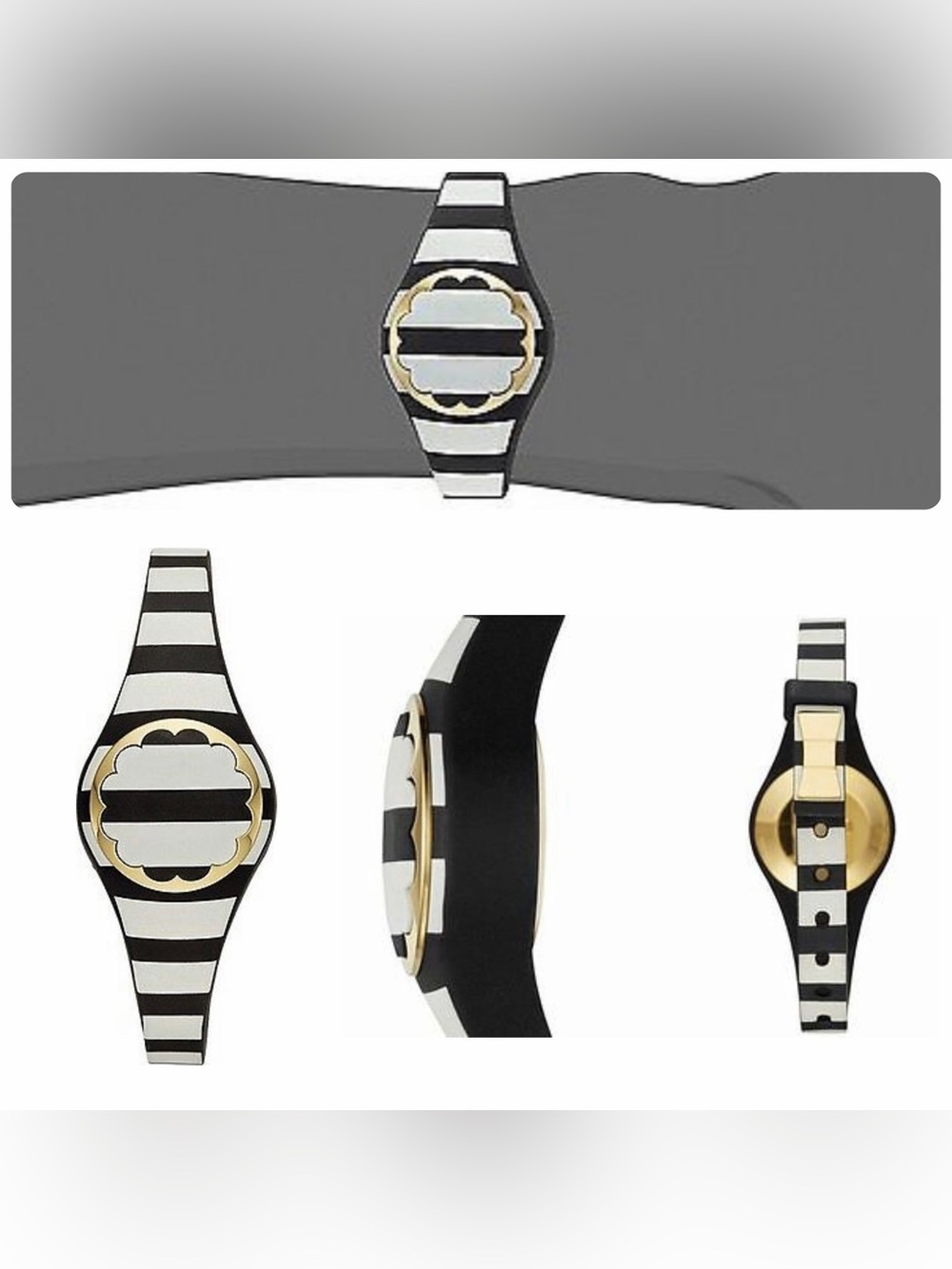 Kate Spade New York G1 Activity Tracker Black White Stripe Gold NOS Sealed READ